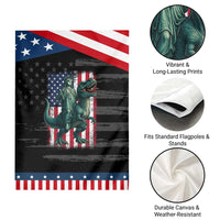 Funny Dinosaur Statue Of Liberty 4th Of July Garden Flag American Flag