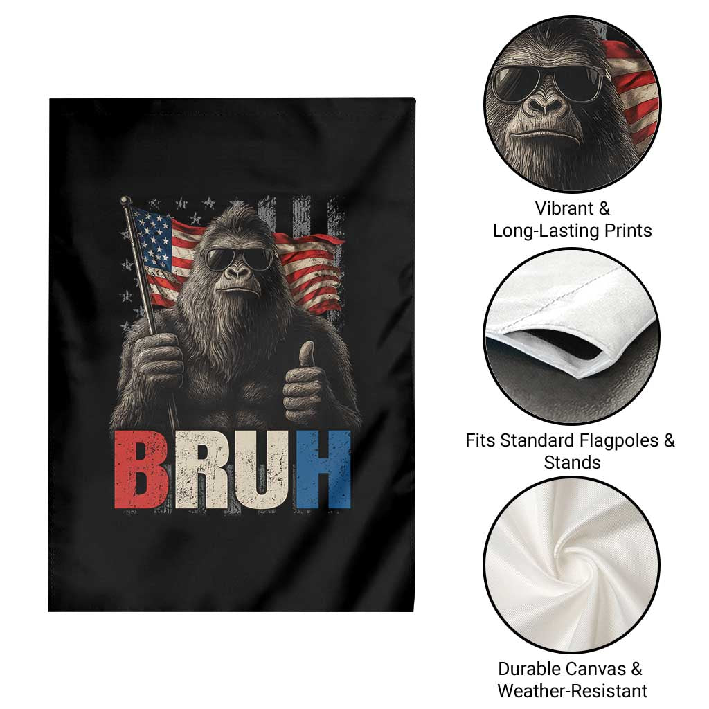 Funny 4th Of July Bigfoot Bruh Garden Flag Patriotic Sasquatch American US Flag - Wonder Print Shop