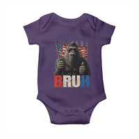 Funny 4th Of July Bigfoot Bruh Baby Onesie Patriotic Sasquatch American US Flag - Wonder Print Shop