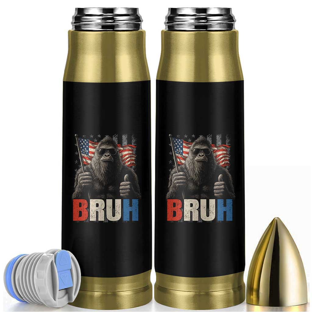 Funny 4th Of July Bigfoot Bruh Bullet Tumbler Patriotic Sasquatch American US Flag - Wonder Print Shop