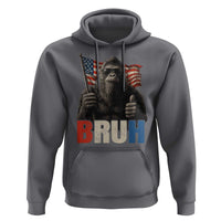 Funny 4th Of July Bigfoot Bruh Hoodie Patriotic Sasquatch American US Flag - Wonder Print Shop