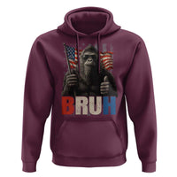 Funny 4th Of July Bigfoot Bruh Hoodie Patriotic Sasquatch American US Flag - Wonder Print Shop