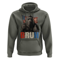 Funny 4th Of July Bigfoot Bruh Hoodie Patriotic Sasquatch American US Flag - Wonder Print Shop