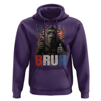 Funny 4th Of July Bigfoot Bruh Hoodie Patriotic Sasquatch American US Flag - Wonder Print Shop