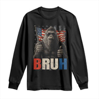 Funny 4th Of July Bigfoot Bruh Long Sleeve Shirt Patriotic Sasquatch American US Flag - Wonder Print Shop