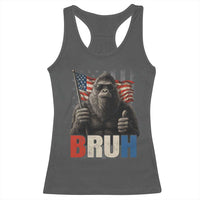 Funny 4th Of July Bigfoot Bruh Racerback Tank Top Patriotic Sasquatch American US Flag - Wonder Print Shop