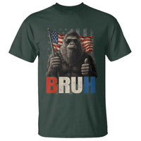 Funny 4th Of July Bigfoot Bruh T Shirt Patriotic Sasquatch American US Flag - Wonder Print Shop
