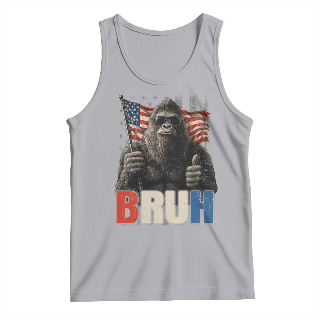 Funny 4th Of July Bigfoot Bruh Tank Top Patriotic Sasquatch American US Flag - Wonder Print Shop