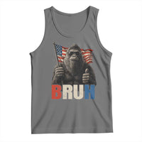 Funny 4th Of July Bigfoot Bruh Tank Top Patriotic Sasquatch American US Flag - Wonder Print Shop