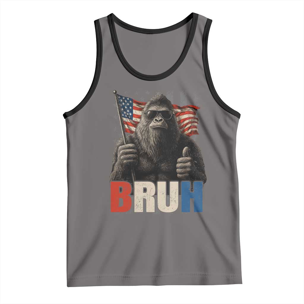 Funny 4th Of July Bigfoot Bruh Tank Top Patriotic Sasquatch American US Flag - Wonder Print Shop