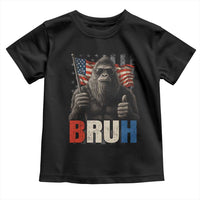 Funny 4th Of July Bigfoot Bruh Toddler T Shirt Patriotic Sasquatch American US Flag - Wonder Print Shop