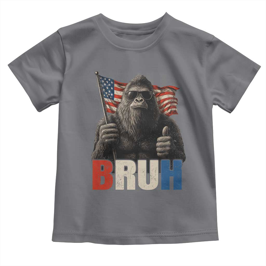 Funny 4th Of July Bigfoot Bruh Toddler T Shirt Patriotic Sasquatch American US Flag - Wonder Print Shop