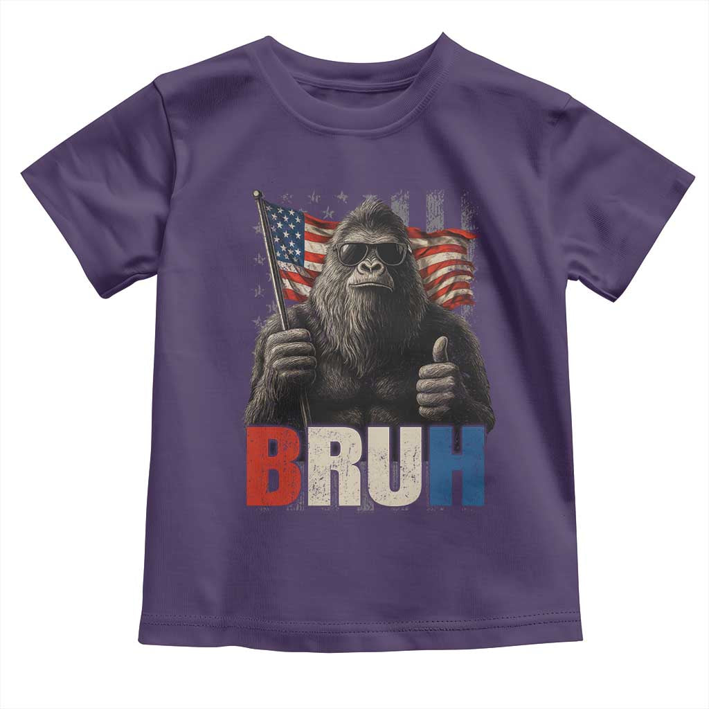 Funny 4th Of July Bigfoot Bruh Toddler T Shirt Patriotic Sasquatch American US Flag - Wonder Print Shop