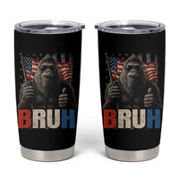 Funny 4th Of July Bigfoot Bruh Tumbler Cup Patriotic Sasquatch American US Flag - Wonder Print Shop