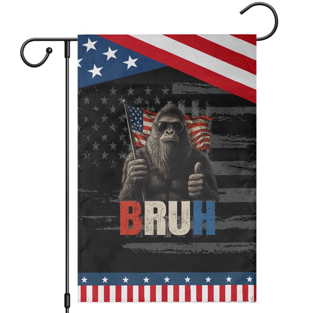 Funny 4th Of July Bigfoot Bruh Garden Flag Patriotic Sasquatch American US Flag