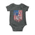 Funny Bass Fish Fishing Vintage American Flag Patriotic Baby Onesie - Wonder Print Shop