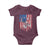Funny Bass Fish Fishing Vintage American Flag Patriotic Baby Onesie - Wonder Print Shop