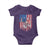 Funny Bass Fish Fishing Vintage American Flag Patriotic Baby Onesie - Wonder Print Shop