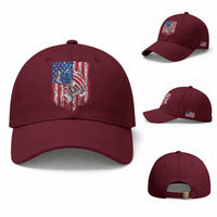 Funny Bass Fish Fishing Vintage American Flag Patriotic Baseball Cap