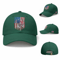 Funny Bass Fish Fishing Vintage American Flag Patriotic Baseball Cap