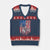 Funny Bass Fish Fishing Vintage American Flag Patriotic V-Neck Knit Sweater Vest - Wonder Print Shop