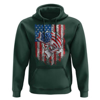 Funny Bass Fish Fishing Vintage American Flag Patriotic Hoodie - Wonder Print Shop