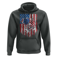 Funny Bass Fish Fishing Vintage American Flag Patriotic Hoodie - Wonder Print Shop