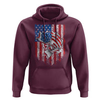 Funny Bass Fish Fishing Vintage American Flag Patriotic Hoodie - Wonder Print Shop