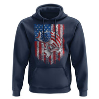 Funny Bass Fish Fishing Vintage American Flag Patriotic Hoodie - Wonder Print Shop