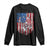 Funny Bass Fish Fishing Vintage American Flag Patriotic Long Sleeve Shirt - Wonder Print Shop