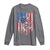Funny Bass Fish Fishing Vintage American Flag Patriotic Long Sleeve Shirt - Wonder Print Shop