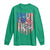 Funny Bass Fish Fishing Vintage American Flag Patriotic Long Sleeve Shirt - Wonder Print Shop