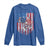 Funny Bass Fish Fishing Vintage American Flag Patriotic Long Sleeve Shirt - Wonder Print Shop
