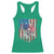 Funny Bass Fish Fishing Vintage American Flag Patriotic Racerback Tank Top - Wonder Print Shop