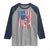 Funny Bass Fish Fishing Vintage American Flag Patriotic Raglan Shirt - Wonder Print Shop