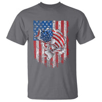 Funny Bass Fish Fishing Vintage American Flag Patriotic T Shirt - Wonder Print Shop