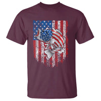 Funny Bass Fish Fishing Vintage American Flag Patriotic T Shirt - Wonder Print Shop