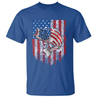 Funny Bass Fish Fishing Vintage American Flag Patriotic T Shirt - Wonder Print Shop
