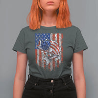 Funny Bass Fish Fishing Vintage American Flag Patriotic T Shirt For Women - Wonder Print Shop