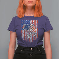 Funny Bass Fish Fishing Vintage American Flag Patriotic T Shirt For Women - Wonder Print Shop