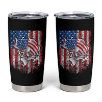 Funny Bass Fish Fishing Vintage American Flag Patriotic Tumbler Cup - Wonder Print Shop
