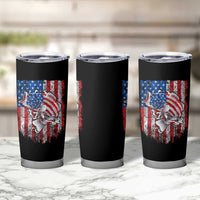 Funny Bass Fish Fishing Vintage American Flag Patriotic Tumbler Cup - Wonder Print Shop