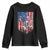 Funny Bass Fish Fishing Vintage American Flag Patriotic Youth Sweatshirt - Wonder Print Shop