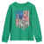 Funny Bass Fish Fishing Vintage American Flag Patriotic Youth Sweatshirt - Wonder Print Shop