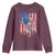 Funny Bass Fish Fishing Vintage American Flag Patriotic Youth Sweatshirt - Wonder Print Shop