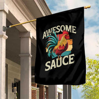 Funny Awesome Sauce Rooster Garden Flag Vintage Retro Chicken - Wonder Print Shop
