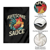 Funny Awesome Sauce Rooster Garden Flag Vintage Retro Chicken - Wonder Print Shop