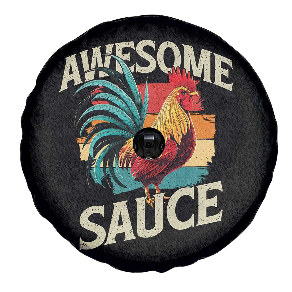 Funny Awesome Sauce Rooster Spare Tire Cover Vintage Retro Chicken - Wonder Print Shop