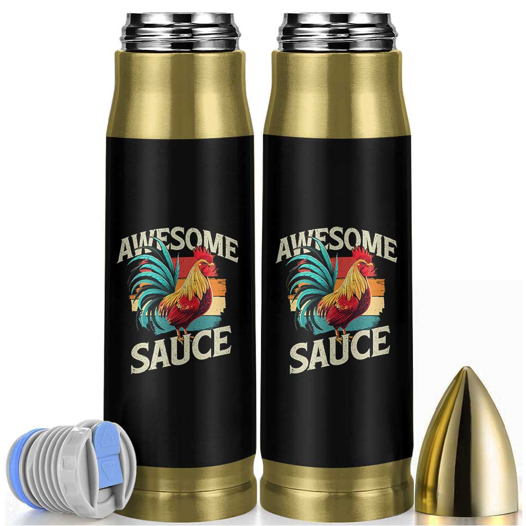 Funny Awesome Sauce Rooster Bullet Tumbler Vintage Retro Chicken - Wonder Print Shop