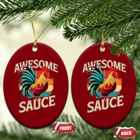 Funny Awesome Sauce Rooster Ceramic Ornament Vintage Retro Chicken - Wonder Print Shop